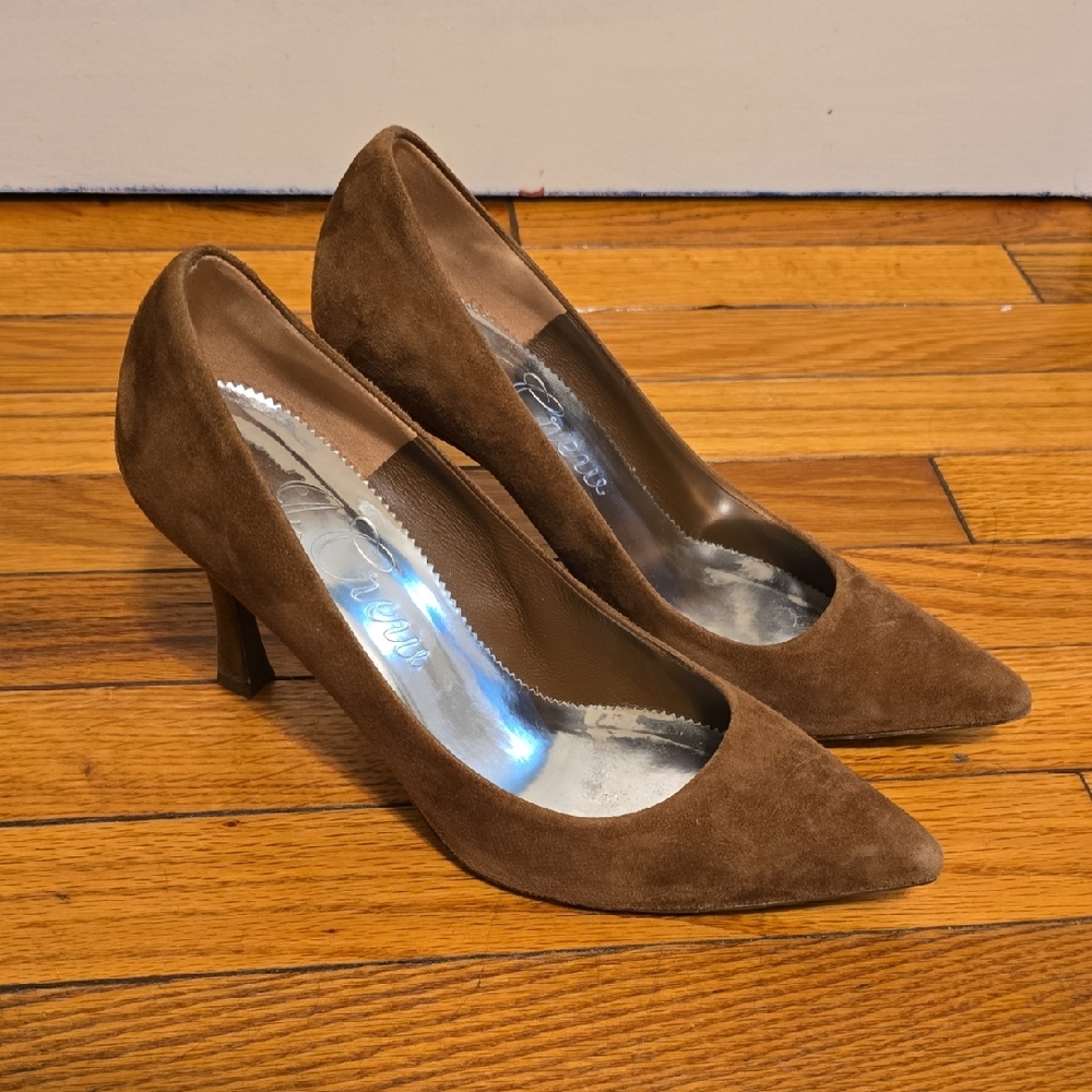 J. Crew Brown Suede Heels - Picture 1 of 8